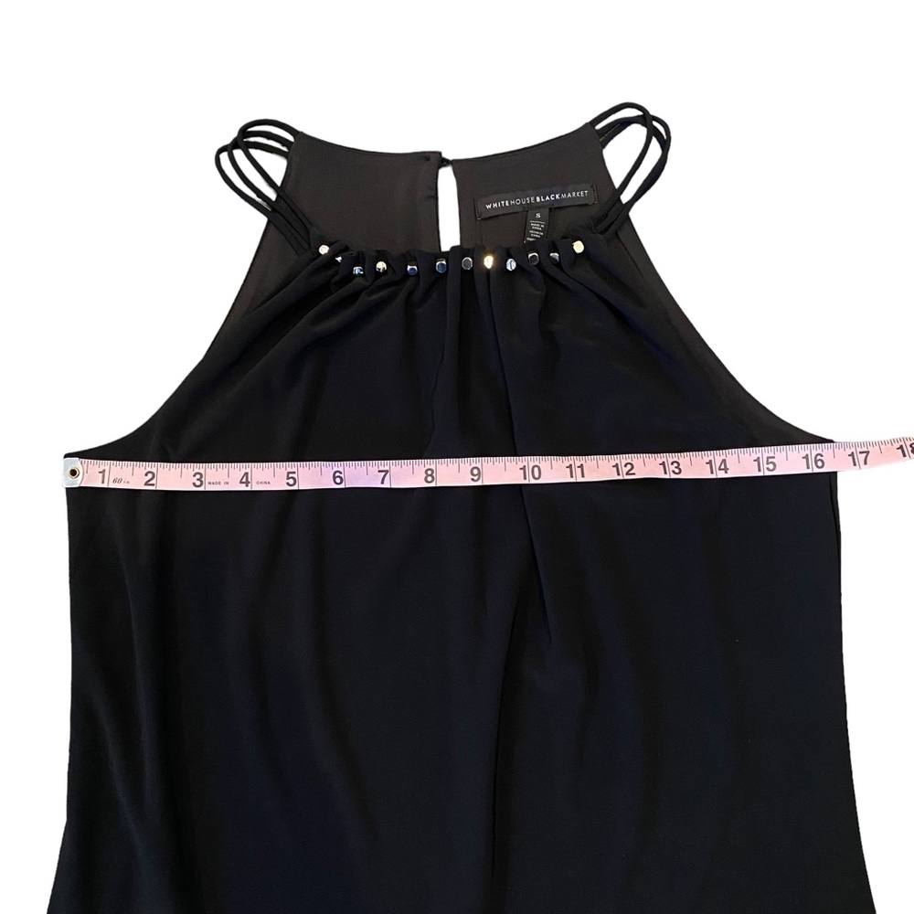 White House Black Market Black Studded Tank Blouse Small - Picture 14 of 14